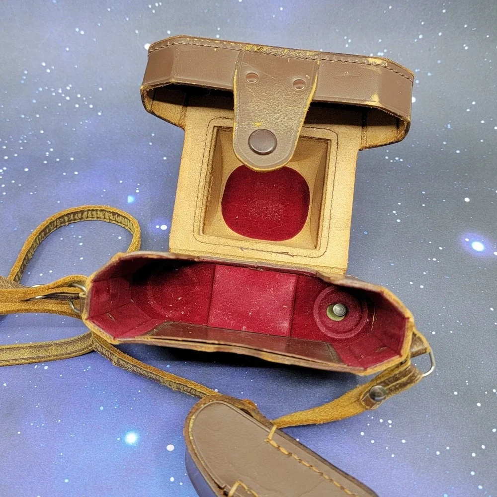 Lord Okaya 35 Viewfinder W/ Leather Case Rare Japanese Film Camera Untested